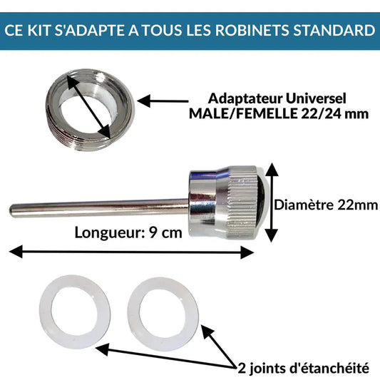 Mousseur Aérateur Tige en Acie anti-gaspi économiseur d'eau pour robinet