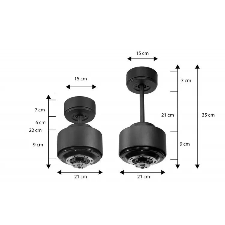 Super destratificateur et ventilateur DC 132 cm Chrome pales bois sombre sans Lumière 25 à 40 m²
