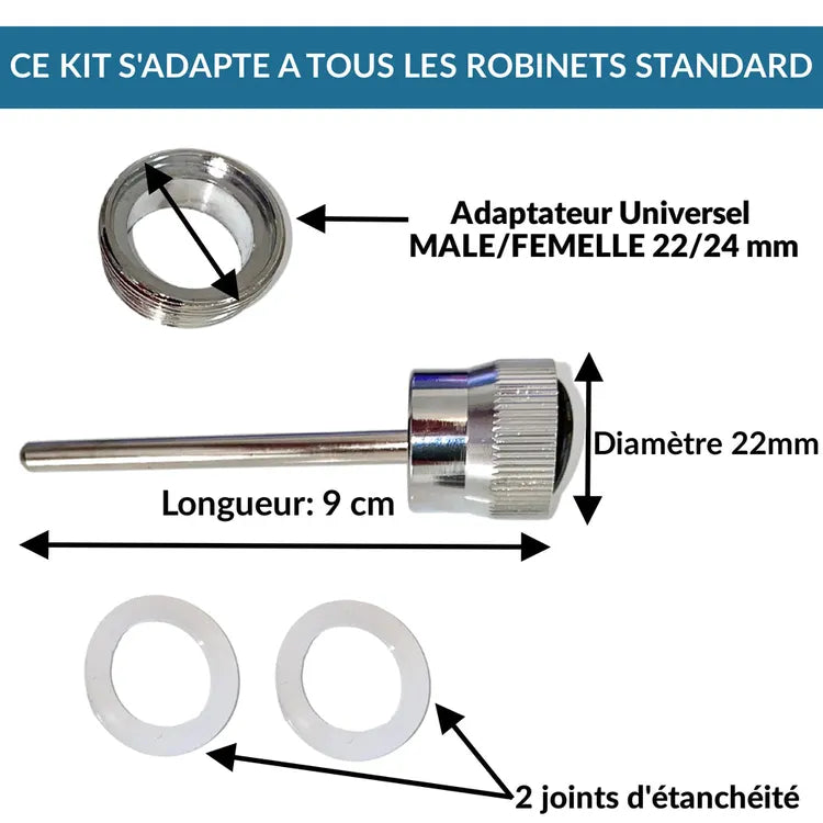 Mousseur Aérateur Tige en Acie anti-gaspi économiseur d'eau pour robinet