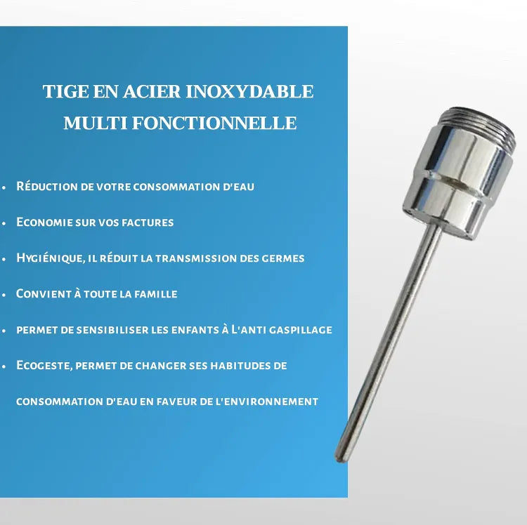 Mousseur Aérateur Tige en Acie anti-gaspi économiseur d'eau pour robinet