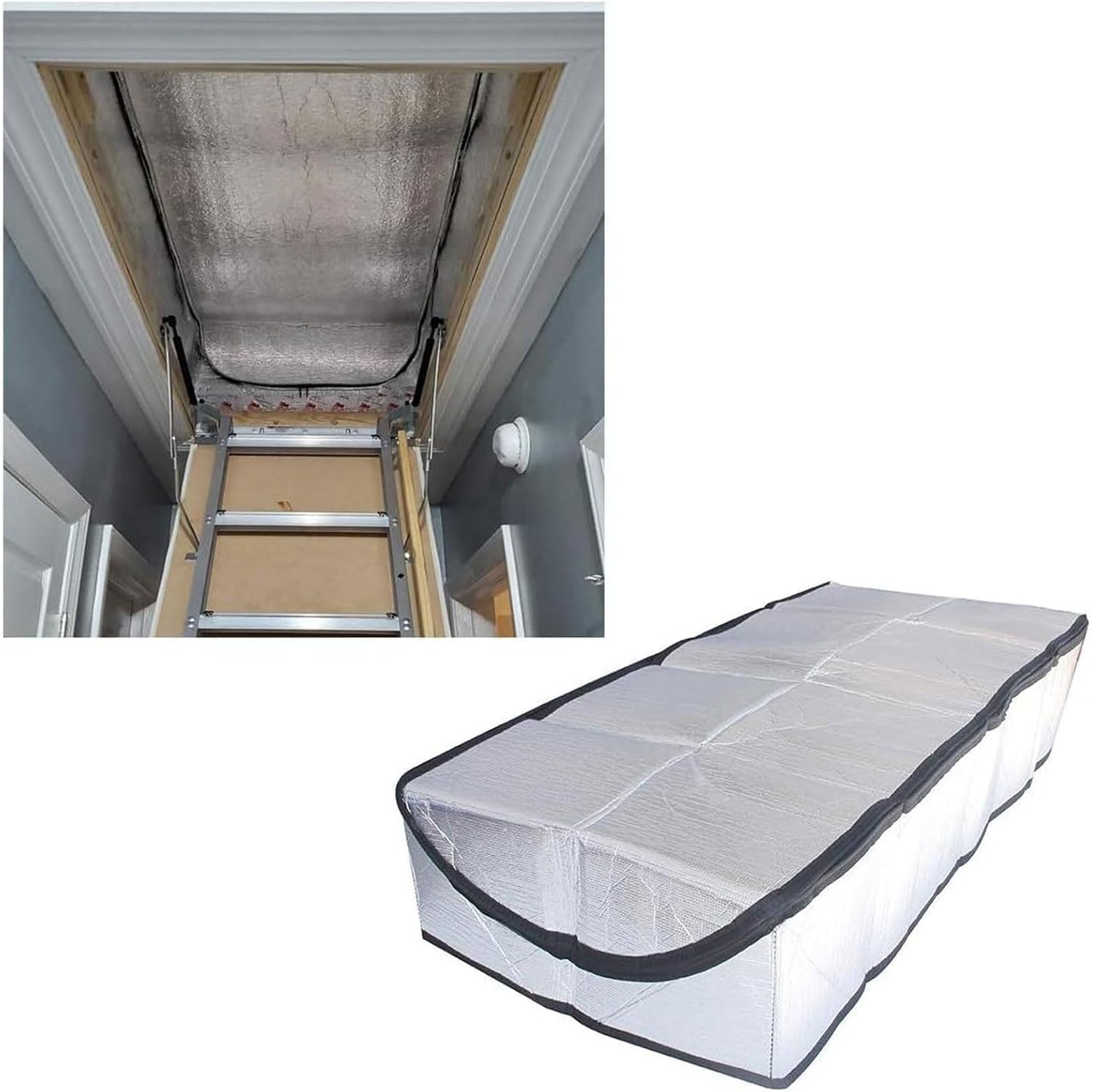 Housse d'Isolation pour Trappe de Grenier, 140 x 67 x 15 cm, Protection Thermique Professionnelle pour Portes de Grenier