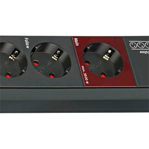 Bloc multiprise maître/esclave Secure-Tec, 6 prises, 3 m