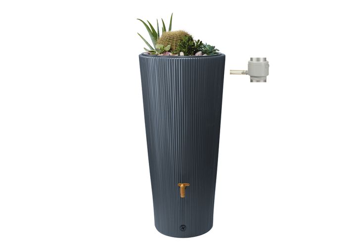 Cuve d’eau de pluie 220 L + bac à plantes - Linus graphite + accessoires