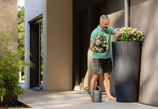 Cuve d’eau de pluie 220 L + bac à plantes - Linus graphite + accessoires